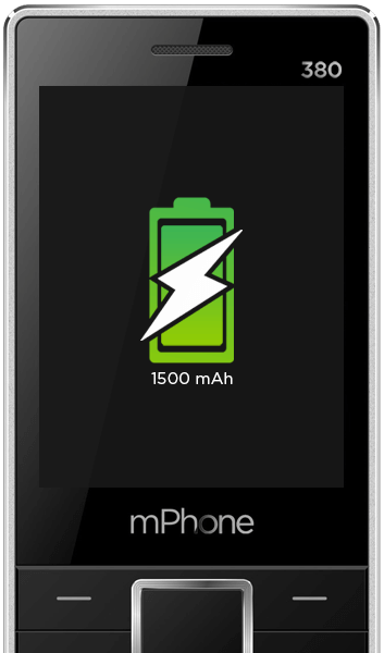 500mAh Battery Capability Feature Phone | mPhone 380