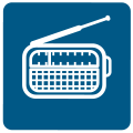 Blue Background FM Radio Logo